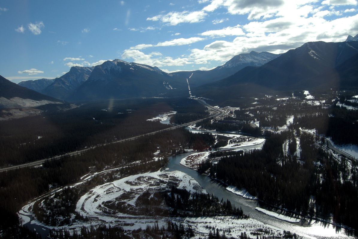 07 Mount McGillivray, Pigeon Mountain and Mount Collembola From Helicopter Just After Takeoff From Canmore To Mount Assiniboine In Winter